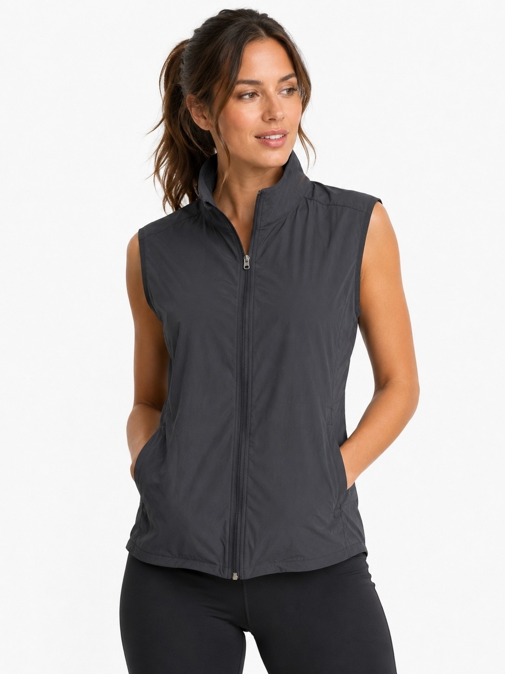 Dunning Golf Lightweight Zip-Up Sleeveless Vest Womens Black Size M